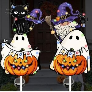 Halloween Ghost and Pumpkin Lawn Decorations